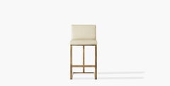 Ben Soleimani Savanna Bar Stool in Leather - Parchment
