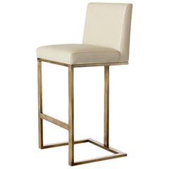 Ben Soleimani Savanna Bar Stool in Leather - Parchment