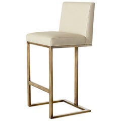 Ben Soleimani Savanna Bar Stool in Leather - Parchment