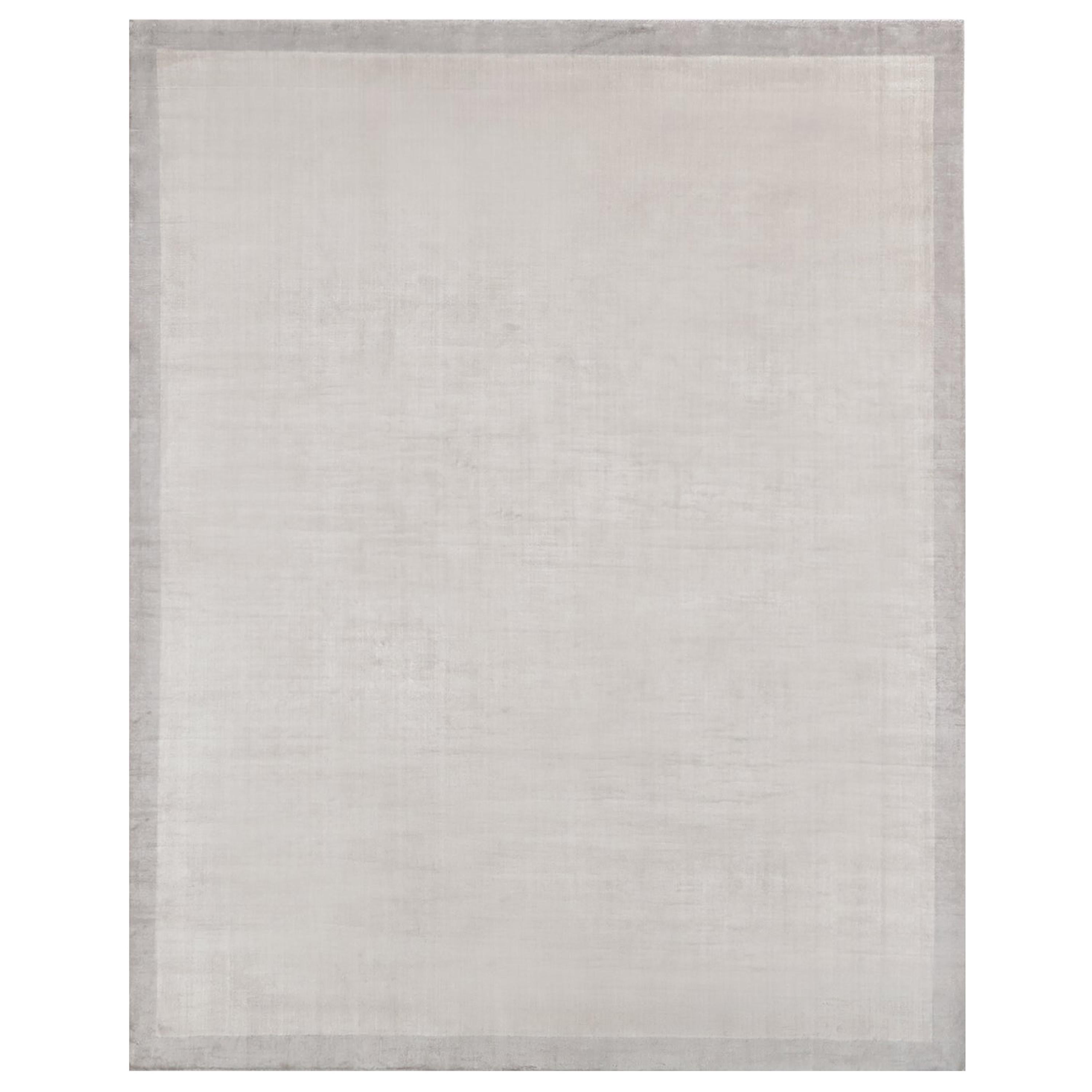 For Sale: Gray (Silka Marca Dark Grey) Ben Soleimani Silk Marca Rug– Handwoven Sheen Soft Dark Gray 6'x9'