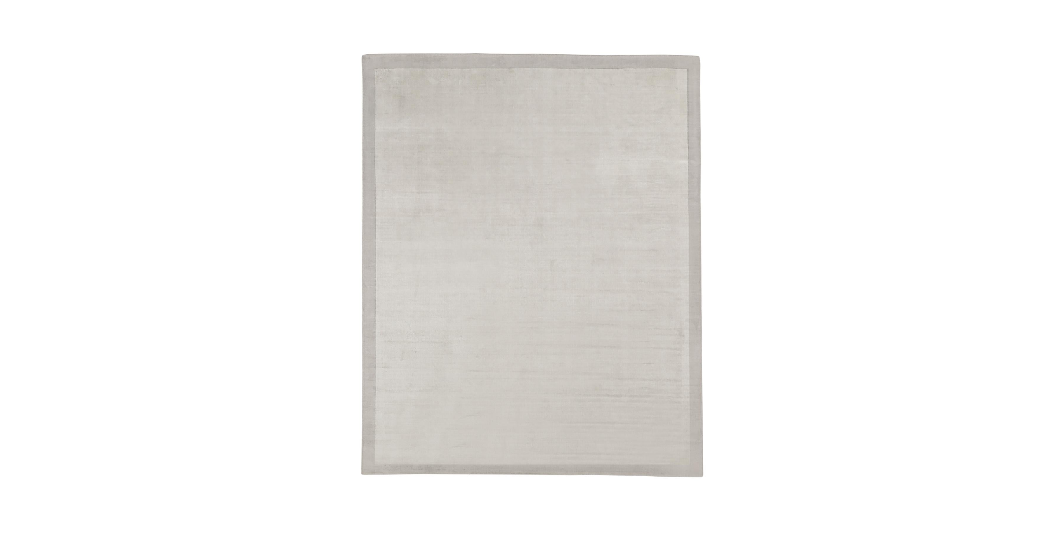 For Sale: Silver (Silk Marca Silver) Ben Soleimani Silk Marca Rug– Handwoven Sheen Soft Dark Gray 9'x12'