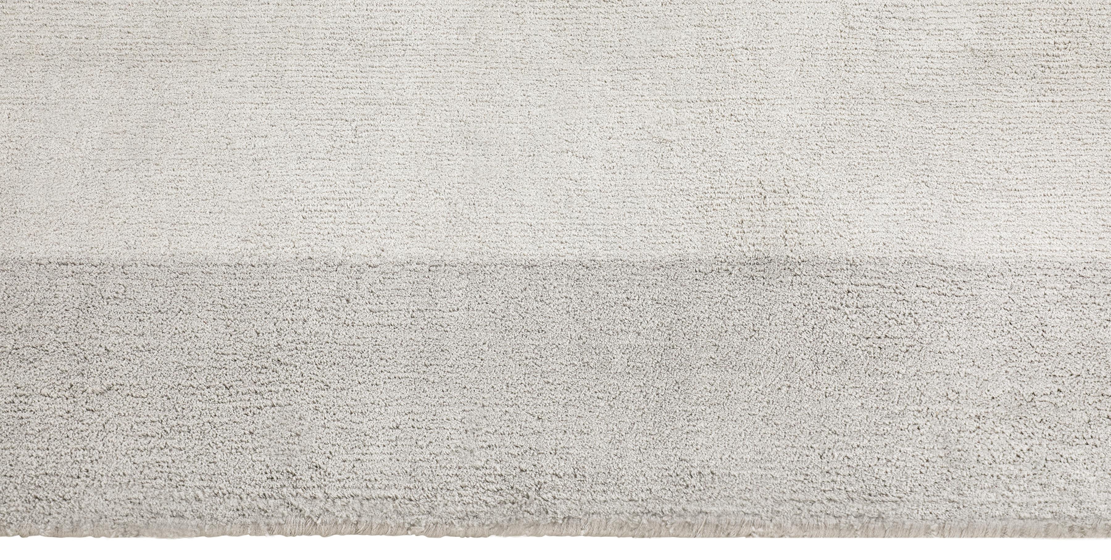 For Sale: Silver (Silk Marca Silver) Ben Soleimani Silk Marca Rug– Handwoven Sheen Soft Dark Gray 9'x12' 3