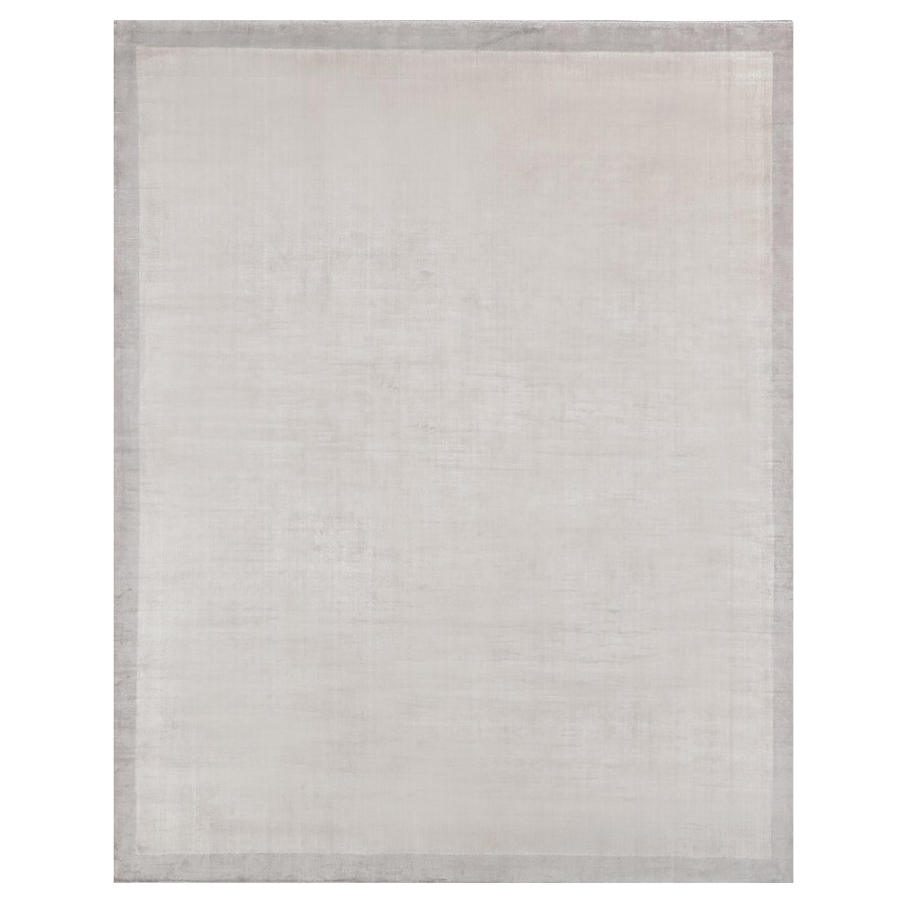 For Sale: Gray (Silka Marca Dark Grey) Ben Soleimani Silk Marca Rug– Handwoven Sheen Soft Dark Gray 10'x14'