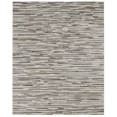 Ben Soleimani South American Cowhide Stripe Rug - Grey 6'x9'