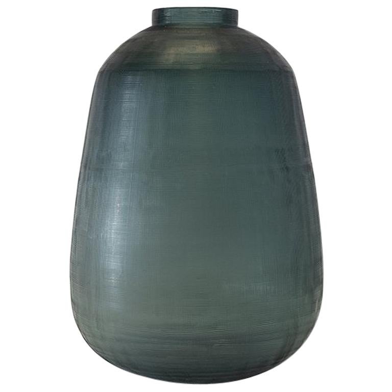 Ben Soleimani Tarro Handblown Vase in Ocean Blue - Medium For Sale