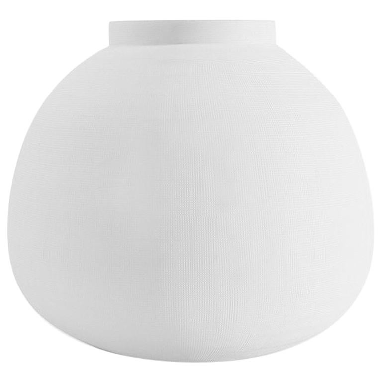 Ben Soleimani Tarro Handblown Vase in Opaque White - Large For Sale