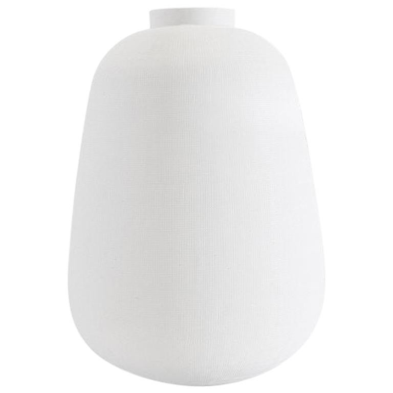 Ben Soleimani Tarro Handblown Vase in Opaque White - Medium For Sale
