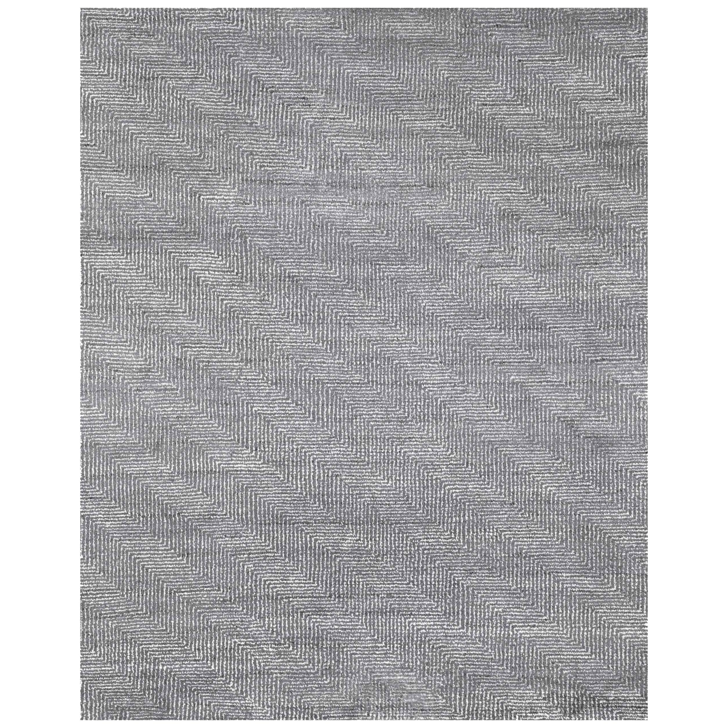 For Sale: Gray (Ash/Silver) Ben Soleimani Vello Rug– Hand-knotted Wool + Viscose Ash/Silver 10'x14'