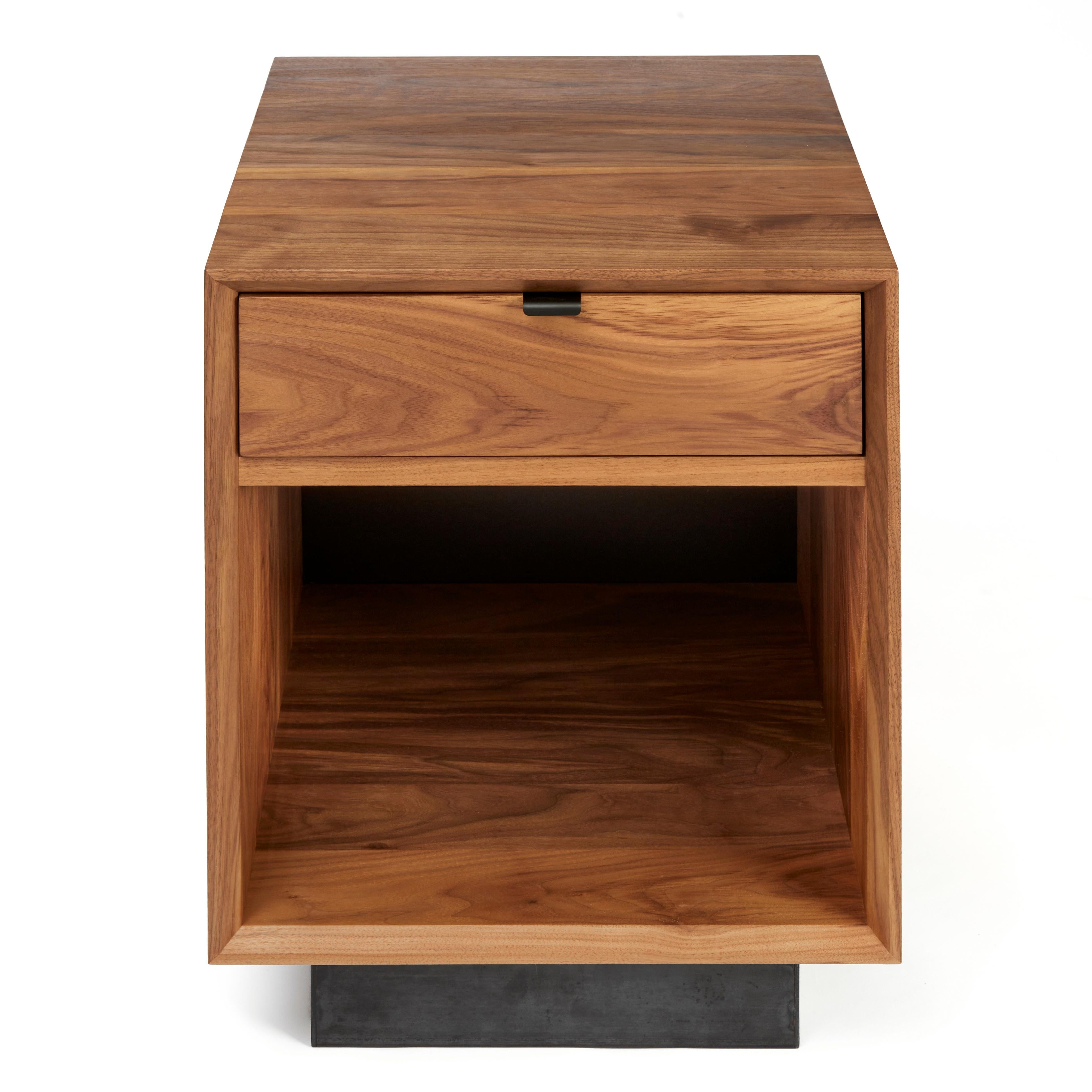 Modern Ben Solid Walnut on Steel Nightstand by Autonomous Furniture For Sale