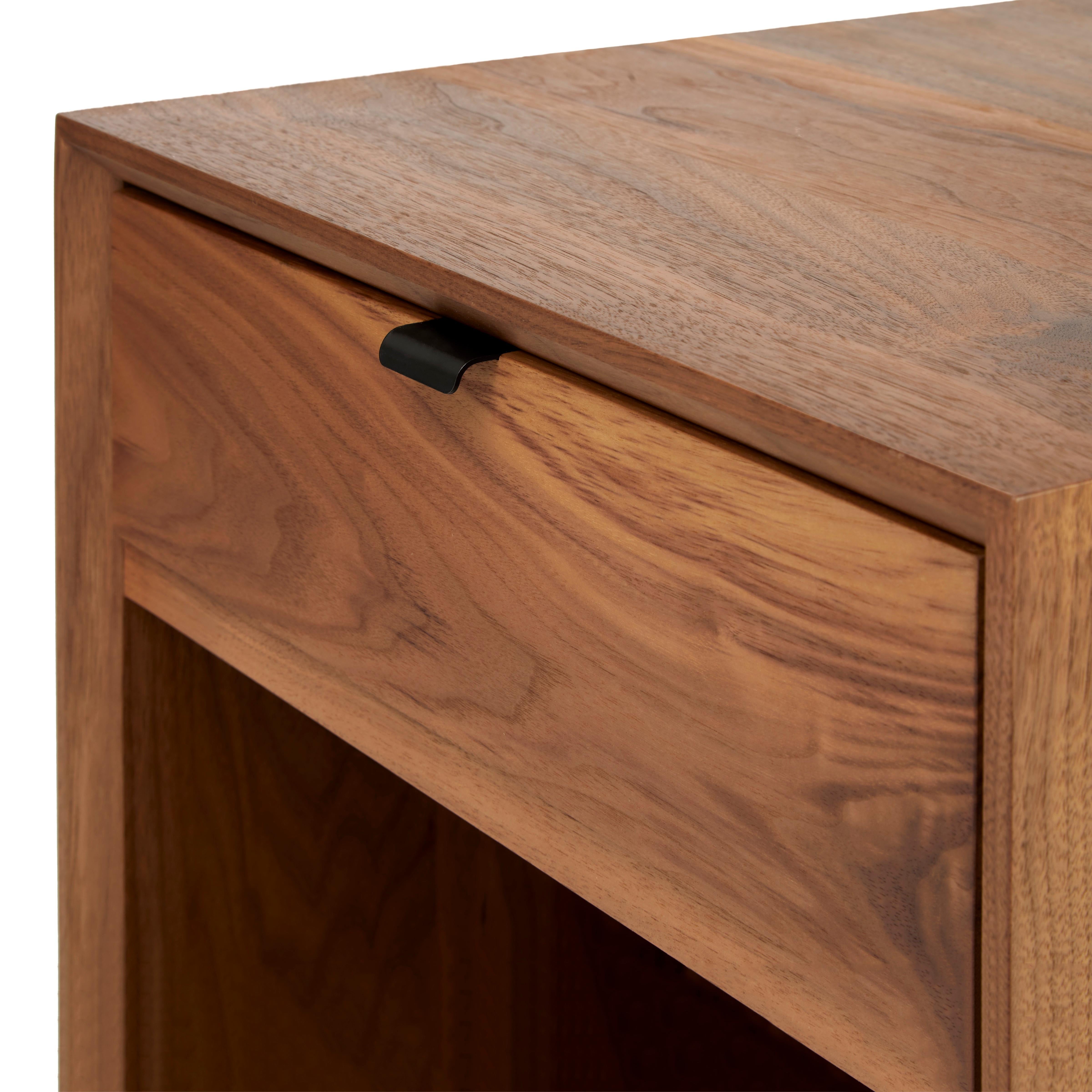 Canadian Ben Solid Walnut on Steel Nightstand by Autonomous Furniture For Sale