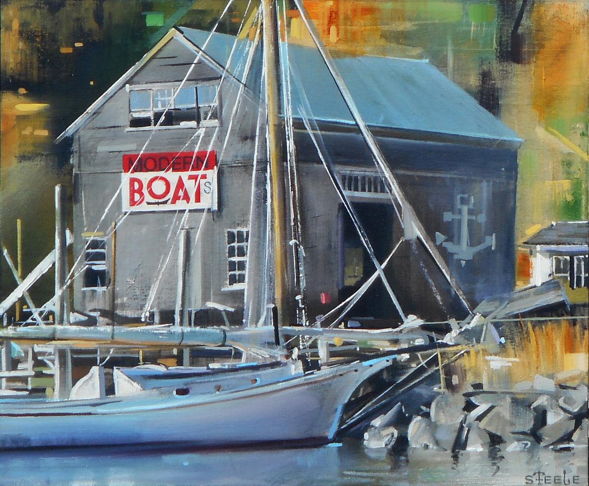 Ben Steele Still-Life Painting - Modern Boats