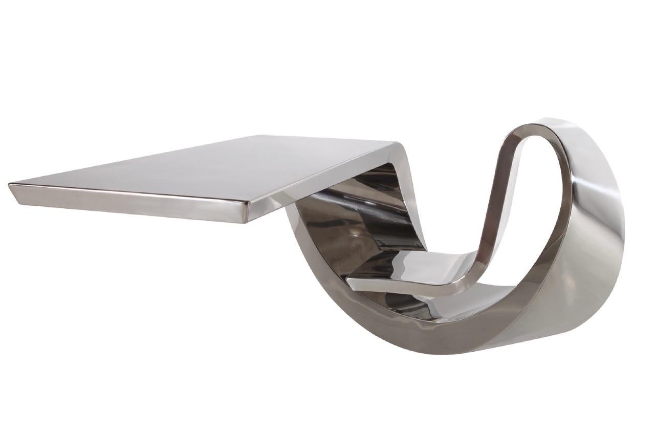 Rare cantilever desk, model created in 1966 by Ben Swildens for the Peugeot Showroom in 3 examples. In 2011, Ben Swildens decided to edited again 8 examples with Furdess editors, realized by Ateliers Colas et Gire, France. Signed and numbered. 