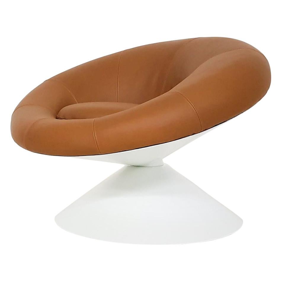 Ben Swildens for Stabin Bennis "Diabolo" Leather Lounge Chair, Dutch Design, 60s