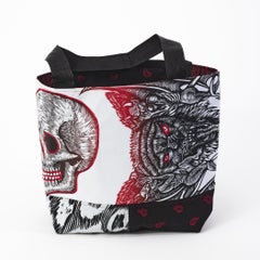 Sac fourre-tout Wolf Diamond fabriqué sur mesure, broderie, crâne, loup