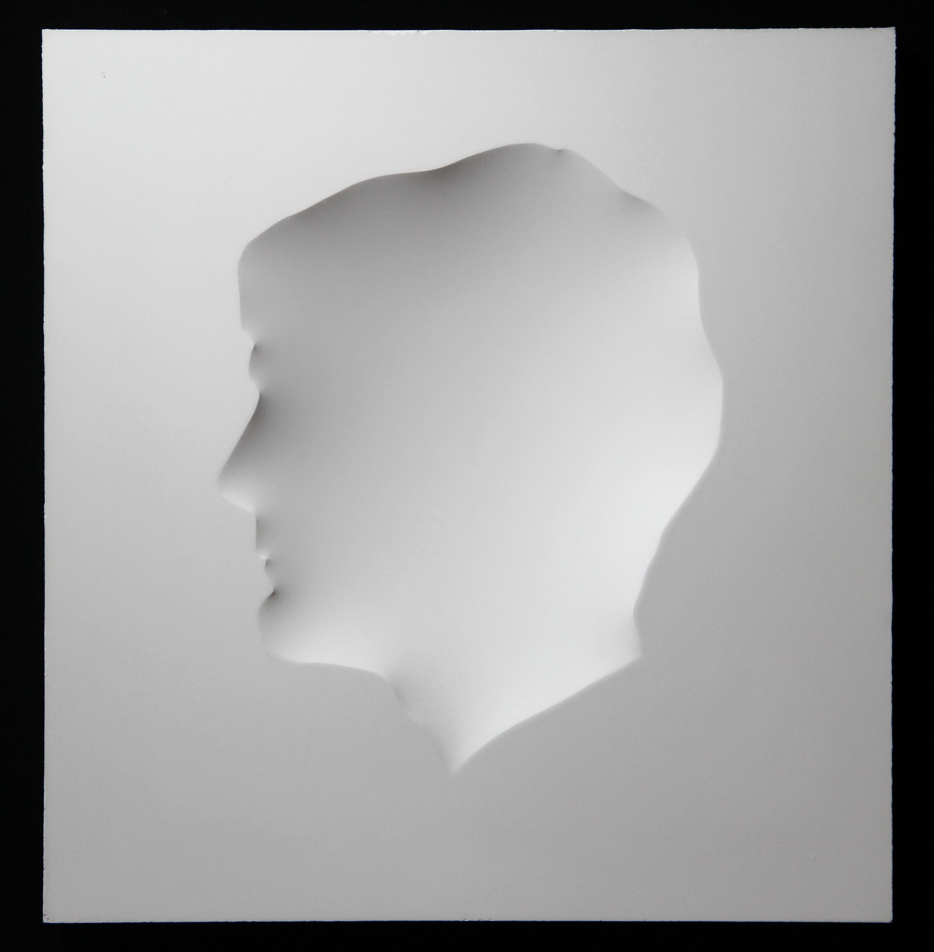 Custom Silhouette Portraiture - Gray Figurative Sculpture by Ben Watkins