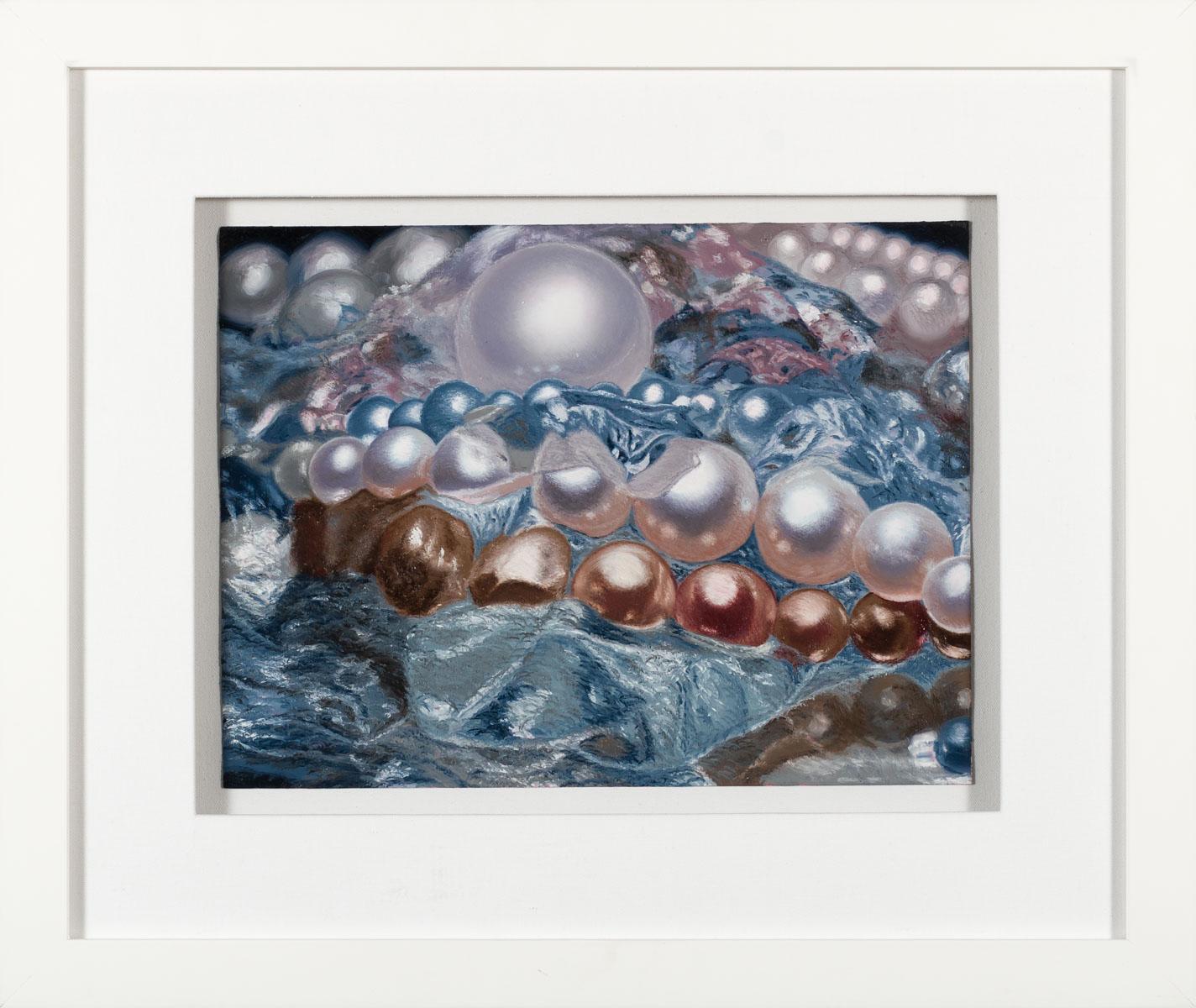 Mirror Pearls - Photorealist Painting by Ben Weiner