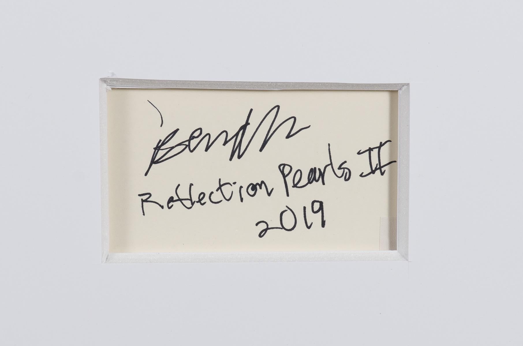 Reflection Pearls II is an oil painting on prepared paper, sheet size 29.75 x 41.25 inches, signed, titled and dated verso, 'Ben Weiner Reflection Pearls II 2019' and framed in a contemporary white frame.

Connecting two opposing styles—abstraction