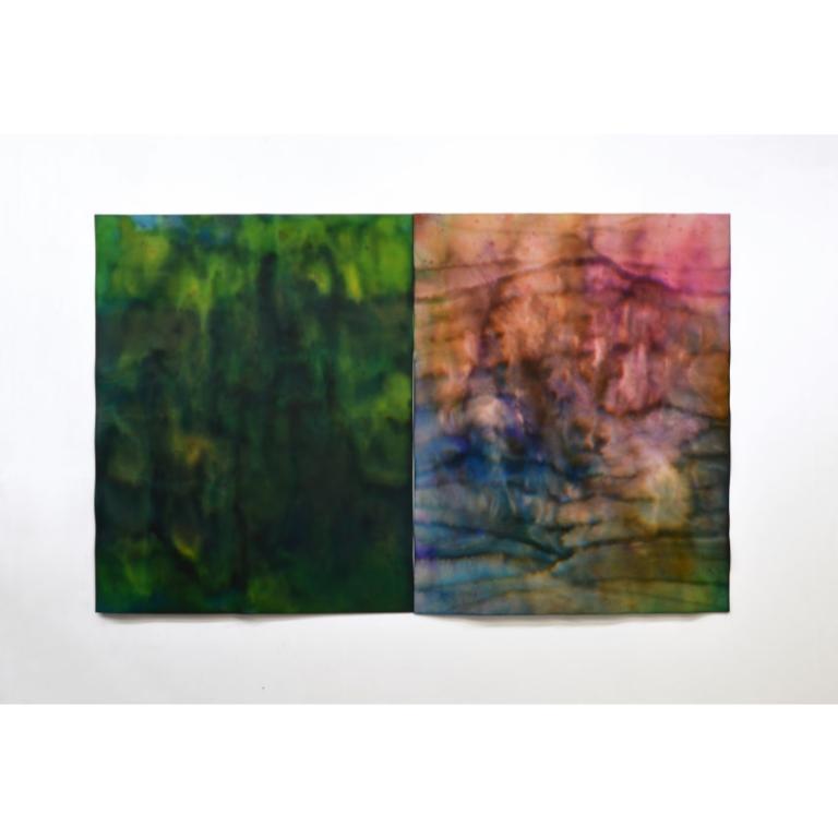 Ben Weiner Abstract Painting - Weekend 1 (April 8/9 2023) Ink on 2 Sheets, 2024