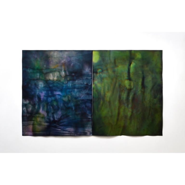 Ben Weiner Abstract Painting - Weekend 3 (July 16/17 2005) Painting Ink on 2 sheets, 2024