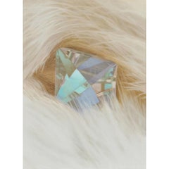 White Fur Crystal Painting Oil on Prepared Paper, 2022