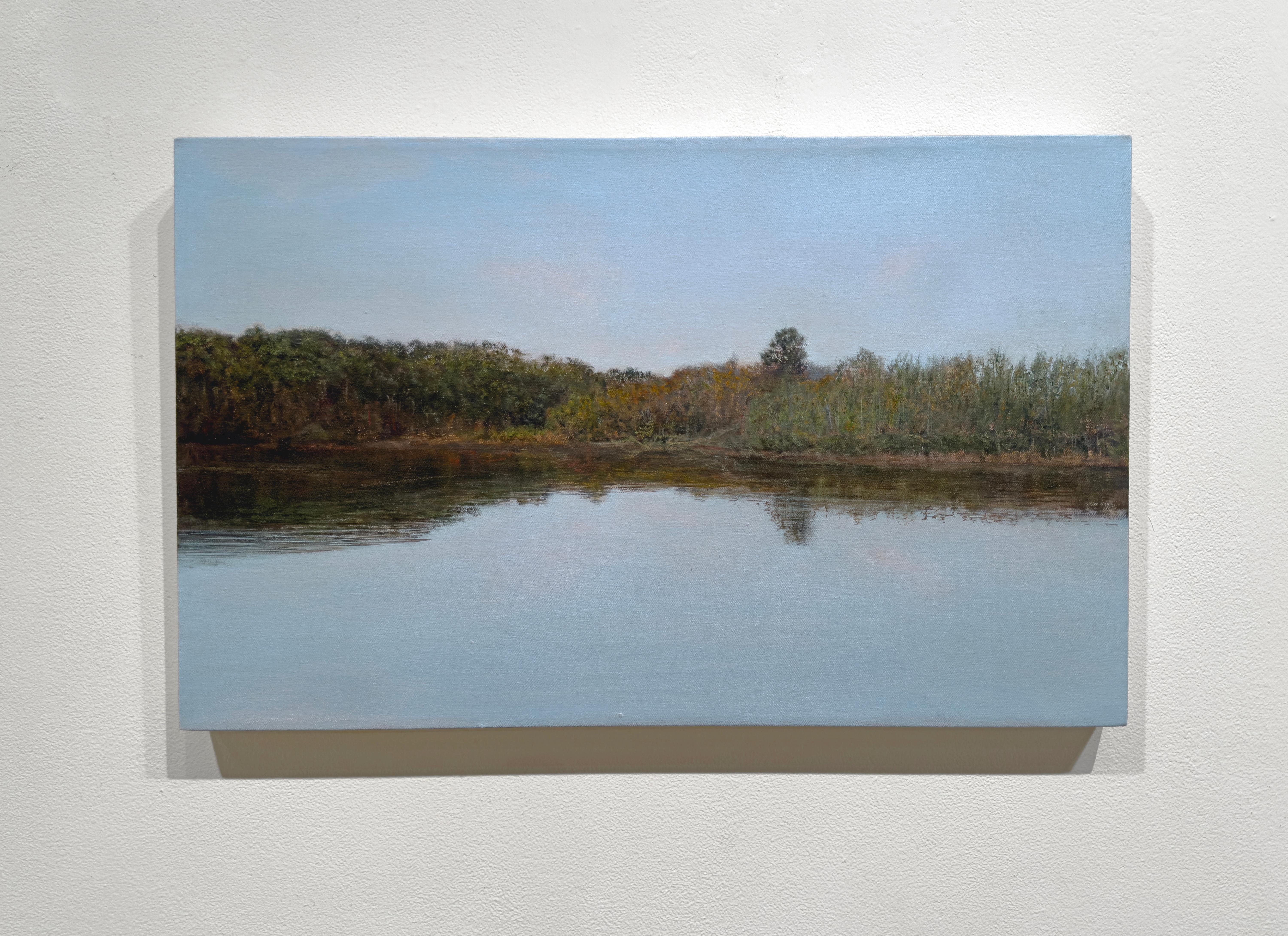 OXBOW LAGOON, SAUGATUCK, MICHIGAN - Landscape/ Realism / Waterscape / Peaceful - Painting by Ben Whitehouse