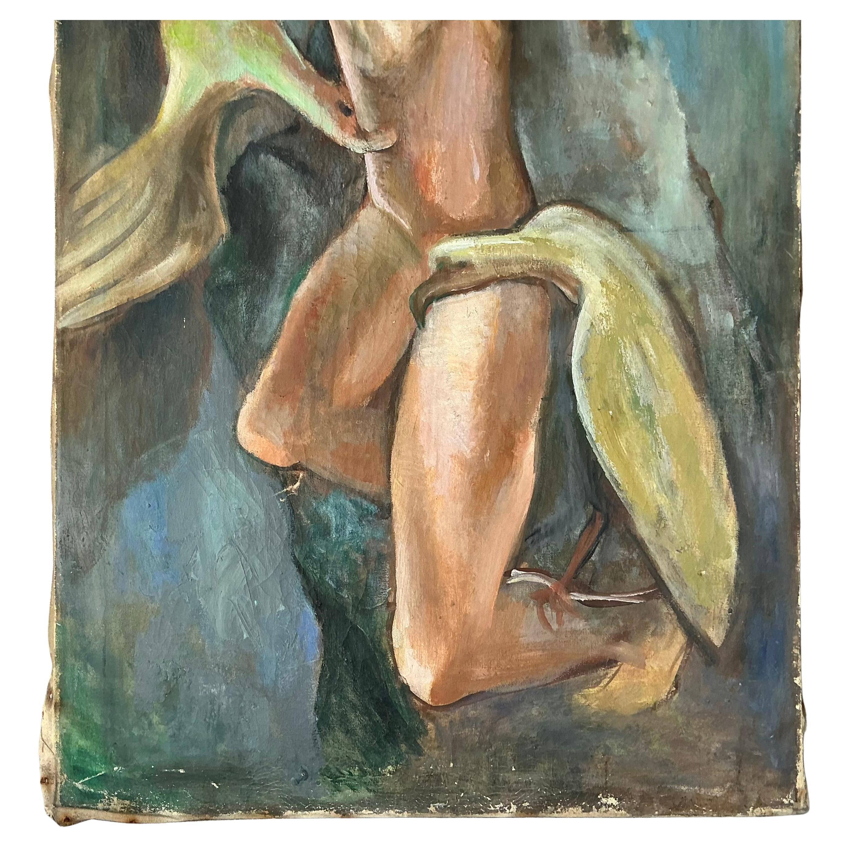 American Ben Wilson (1913-2001) Expressionist Oil on Canvas Painting For Sale