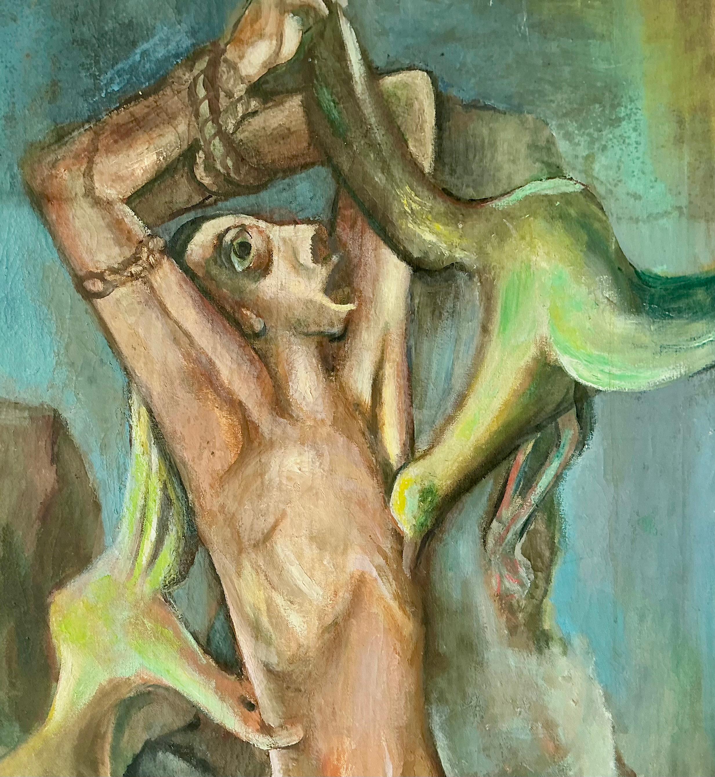 Ben Wilson (1913-2001) Expressionist Oil on Canvas Painting In Good Condition For Sale In Bradenton, FL