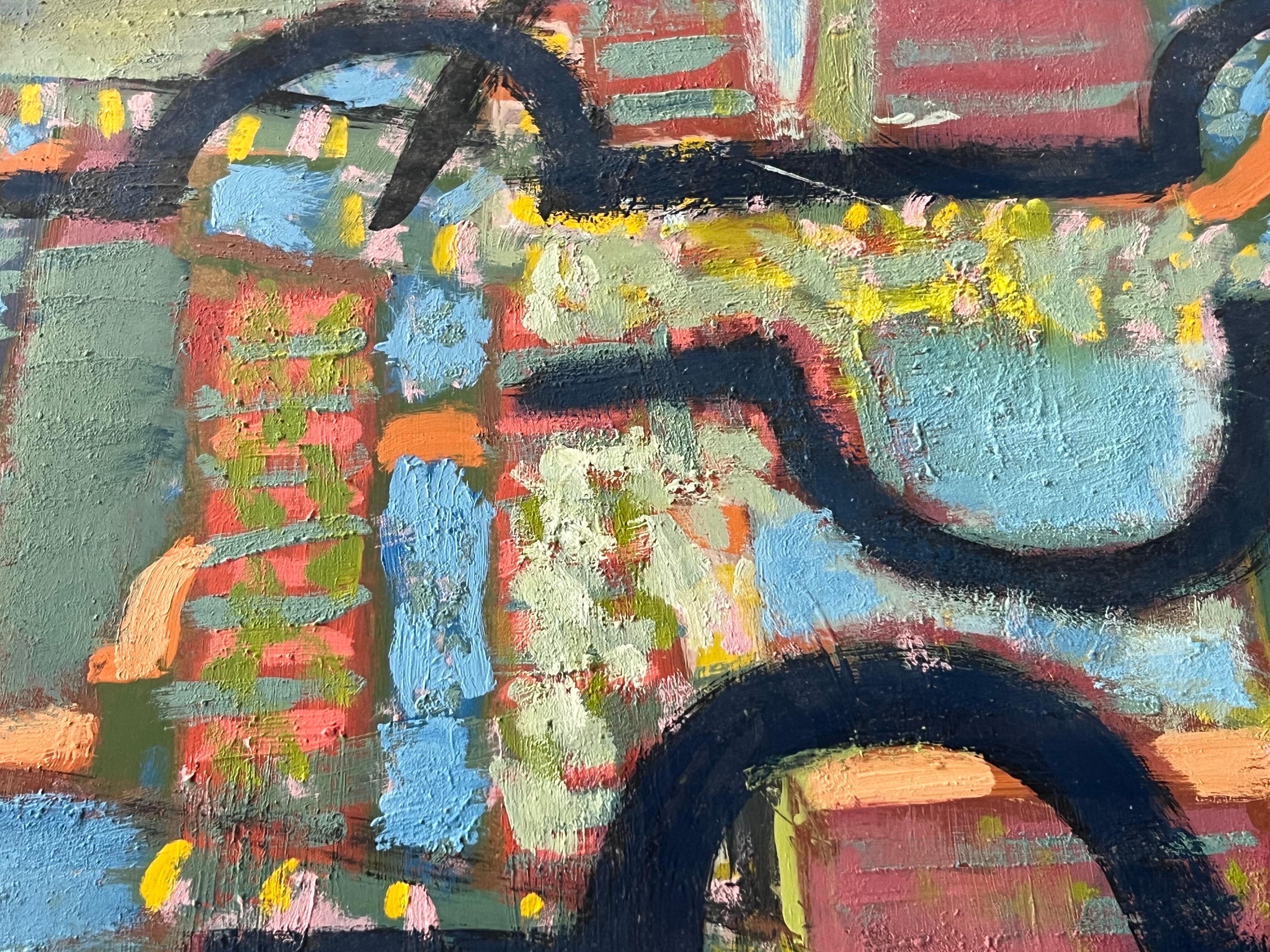 Ben Wilson Large Abstract Oil on Board New York School, 1970s For Sale 6