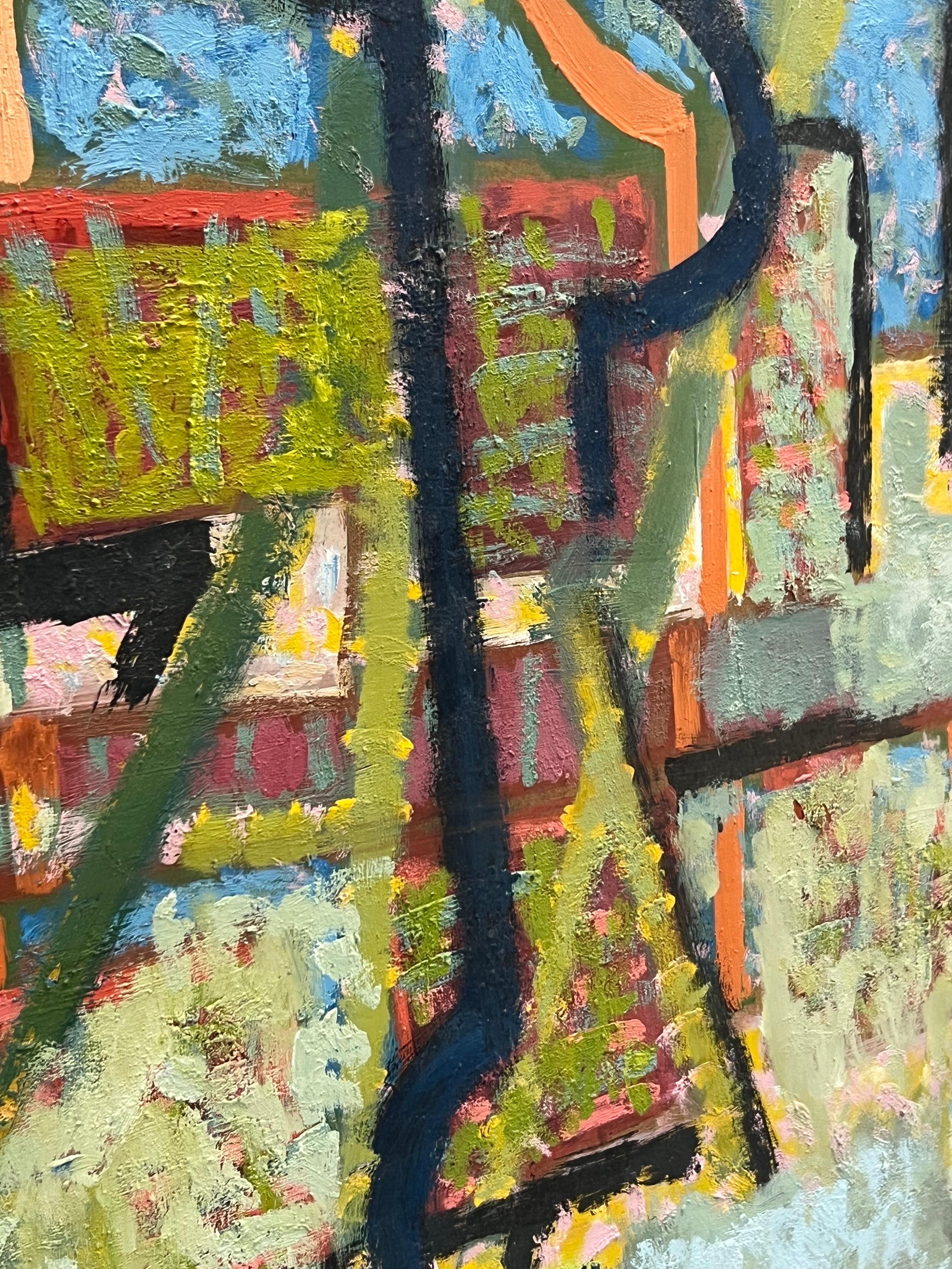 Ben Wilson Olio astratto di grandi dimensioni su tavola Scuola di New York, anni '70 in vendita 7