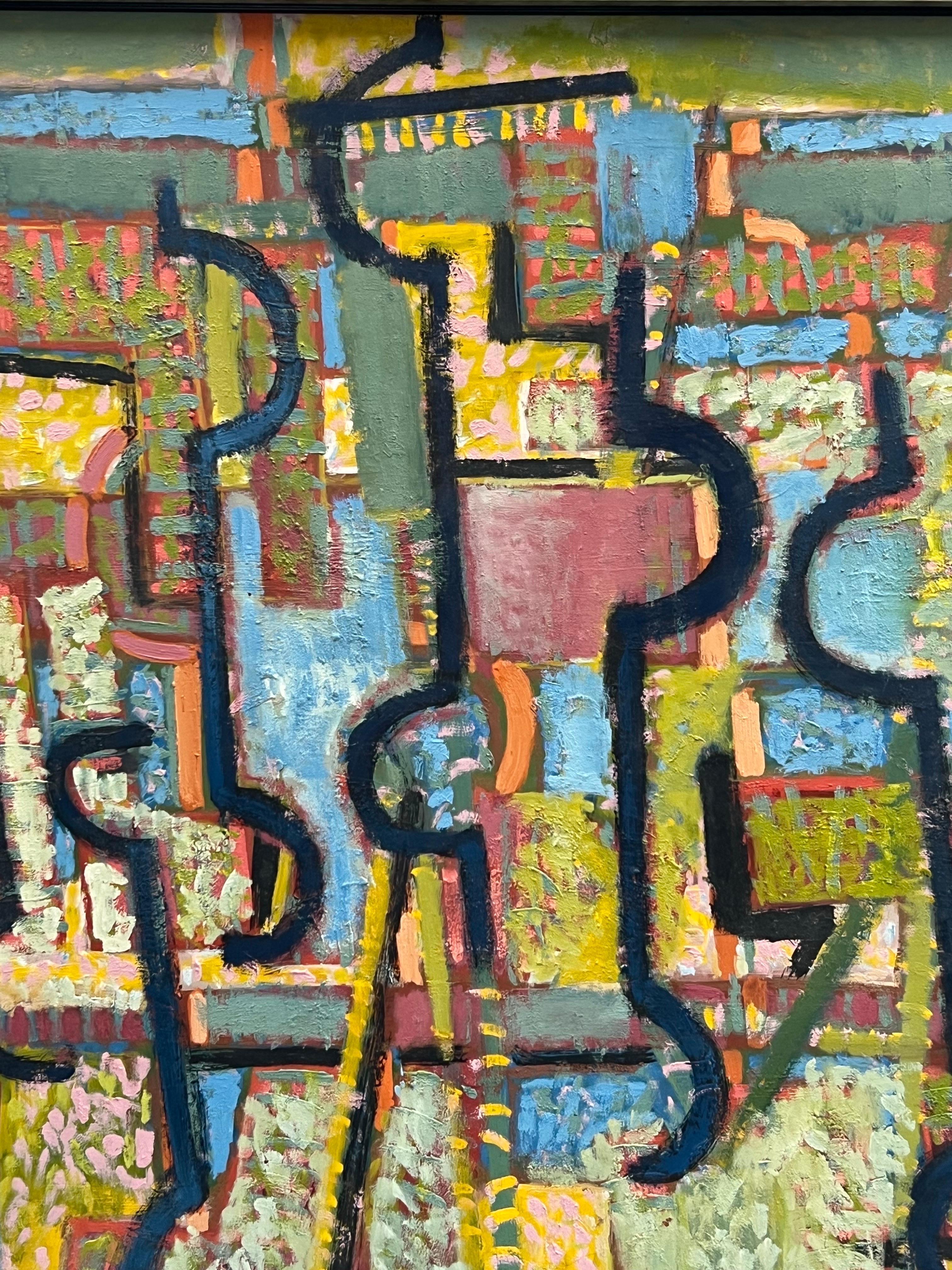 Ben Wilson Olio astratto di grandi dimensioni su tavola Scuola di New York, anni '70 in vendita 3