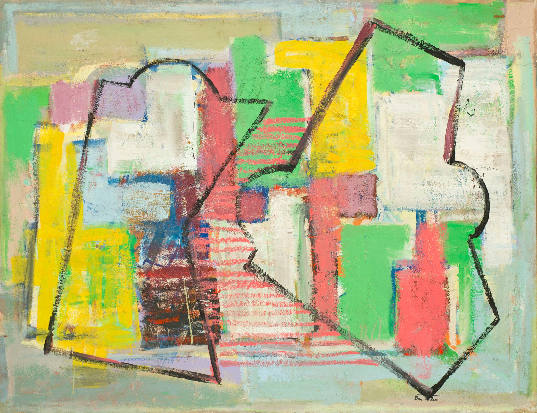 Ben Wilson Abstract Painting - Bird's Eye View, ca. 1990