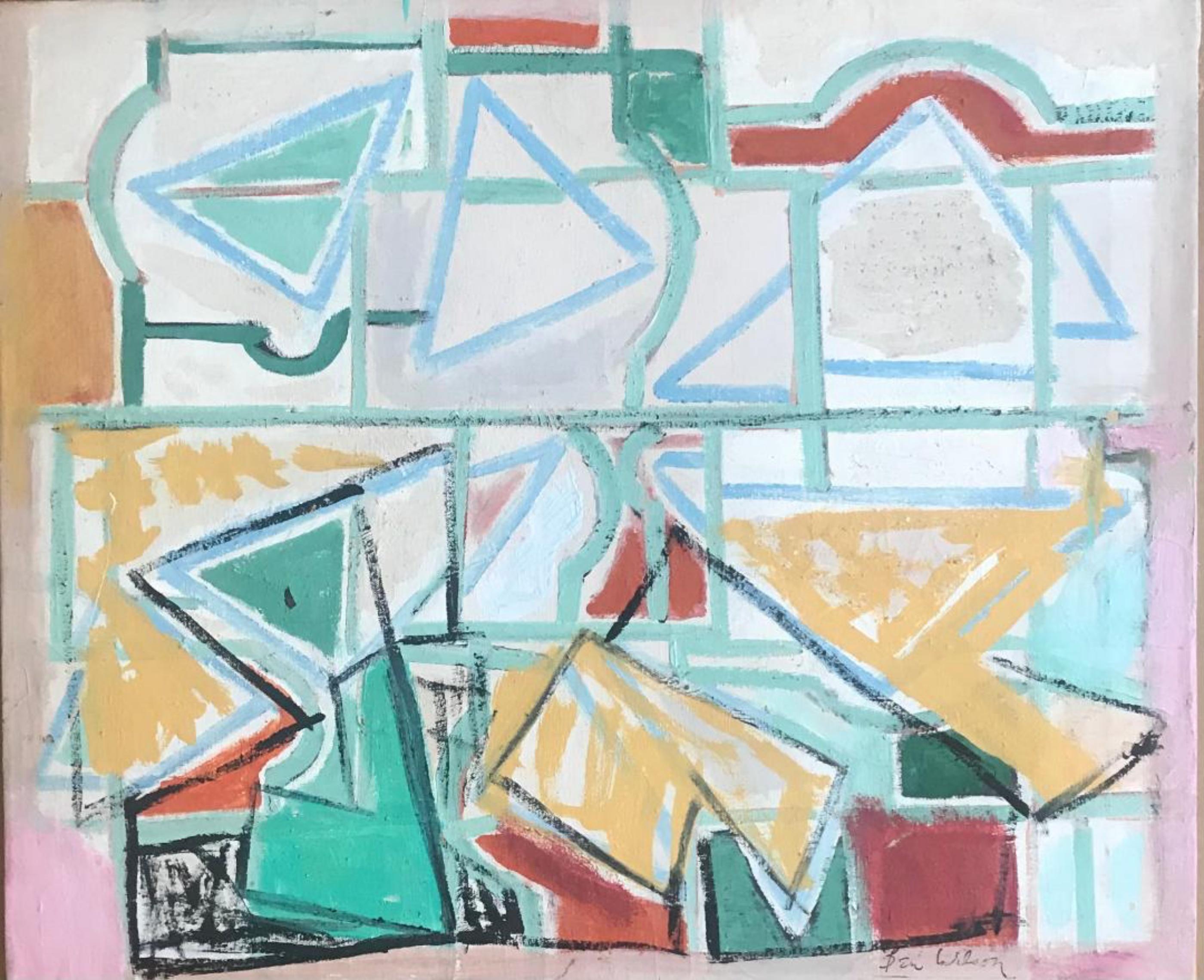 Ben WIlson
Lightness, ca. 1980
Oil on masonite board
21 × 25 × 3/10 inches
Stamped by artist's estate, Hand signed by the artist on the front AND stamped by the artist's estate on the back
Unframed
Hand signed by the artist on the front and stamped