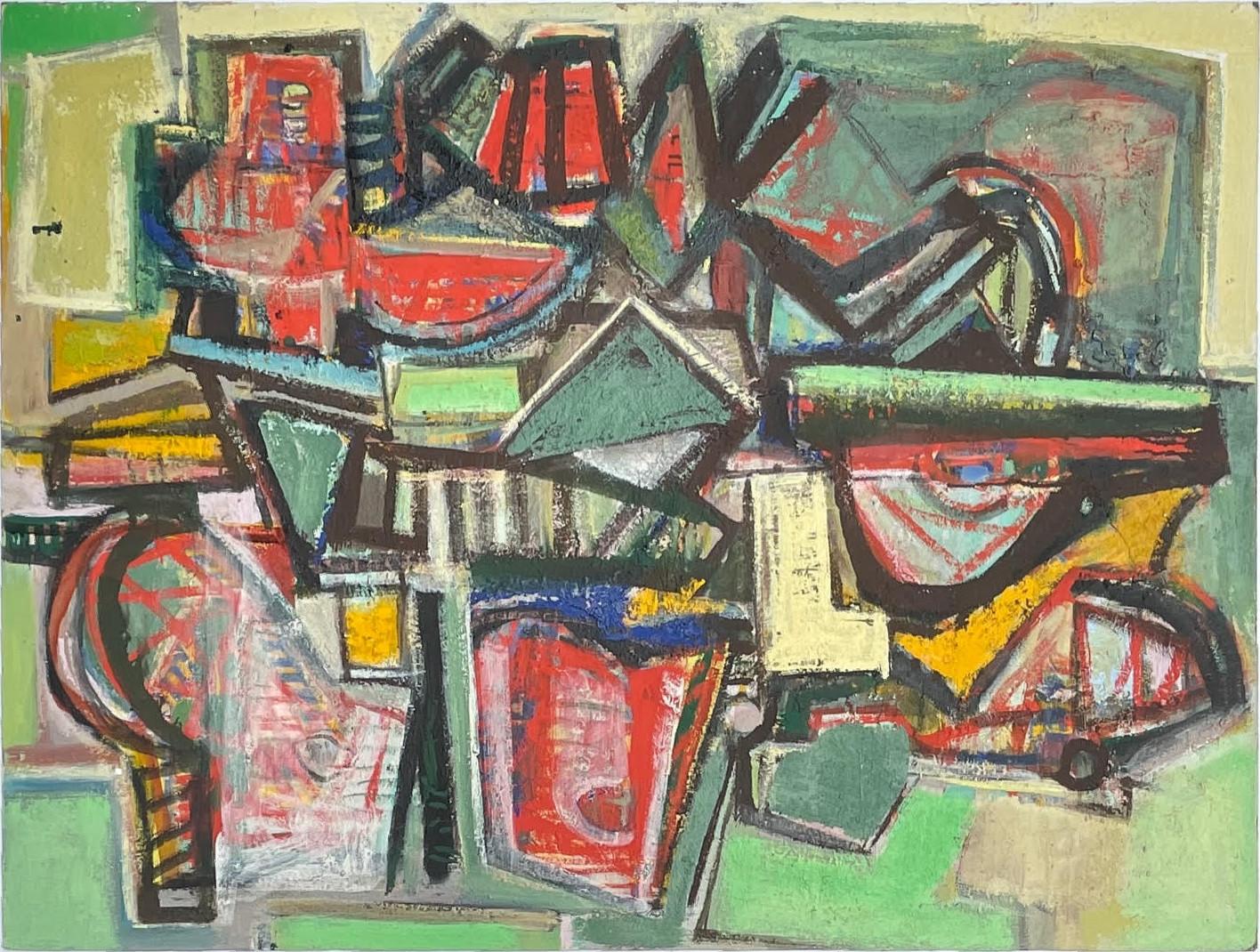 Ben Wilson Figurative Painting - Ozymandias (unique, signed Abstract Expressionist painting by renowned painter)
