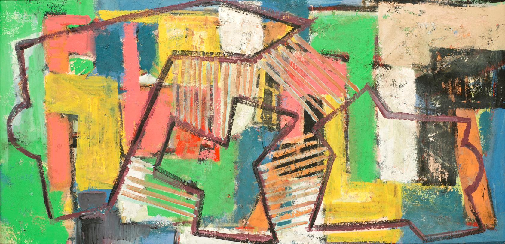 Ben Wilson Abstract Painting - Strings Attached, ca. 1990