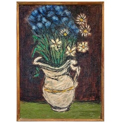 Ben-Zion (Ukraine, 1897-1987) circa 1930's "Floral Still with White Vase"