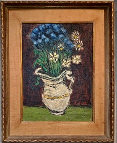 Floral Still Life Oil Painting on Canvas, Signed L.R Ben-Zion (American, 1897-19