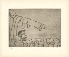1966 Ben-Zion "Gilgamesh va da sua madre (XXXV)" Acquaforte grigia