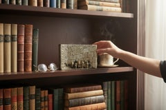 Ben-Zion Sculpture en argent 925 - Mur des lamentations sur socle en marbre