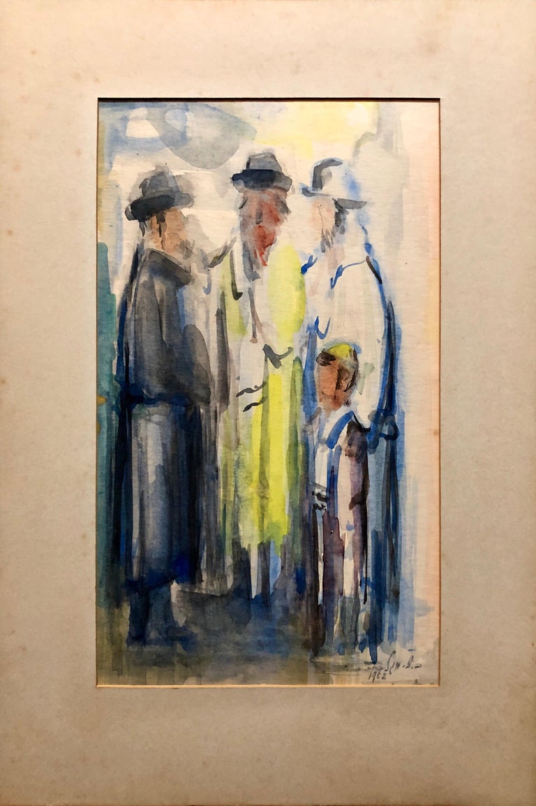 Ben Zion Magal Israeli Judaica Watercolor Gouache Bar Mitzvah