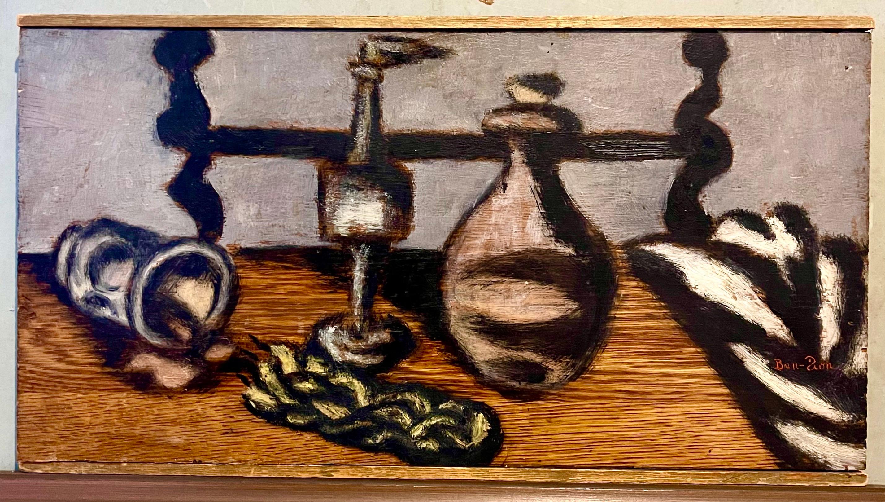 Espressionista Judaica Havdalah Pittura a olio Modernista ebreo-americano Ben Zion in vendita 4