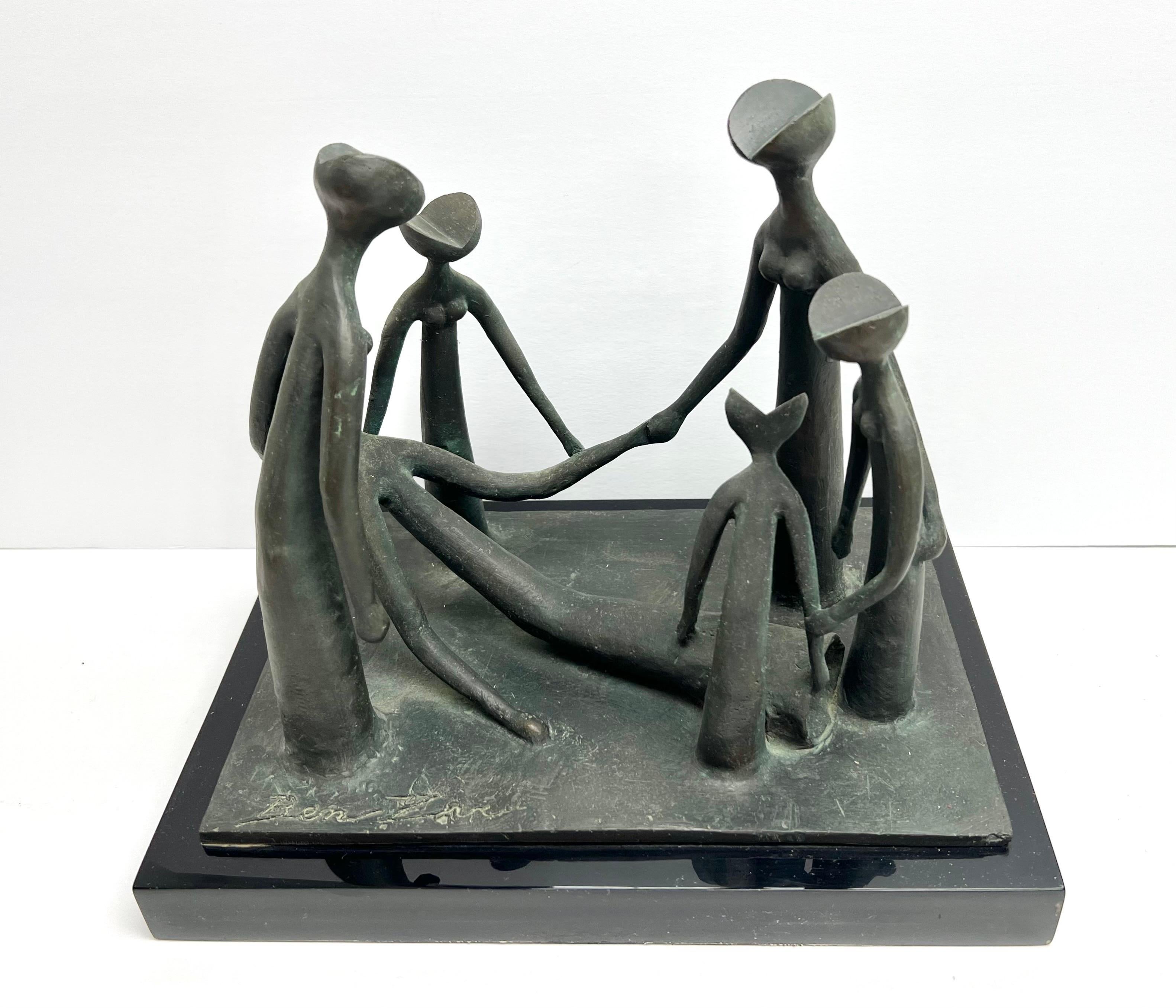 Israeli Ben Zvi Modern Bronze Sculpture For Sale