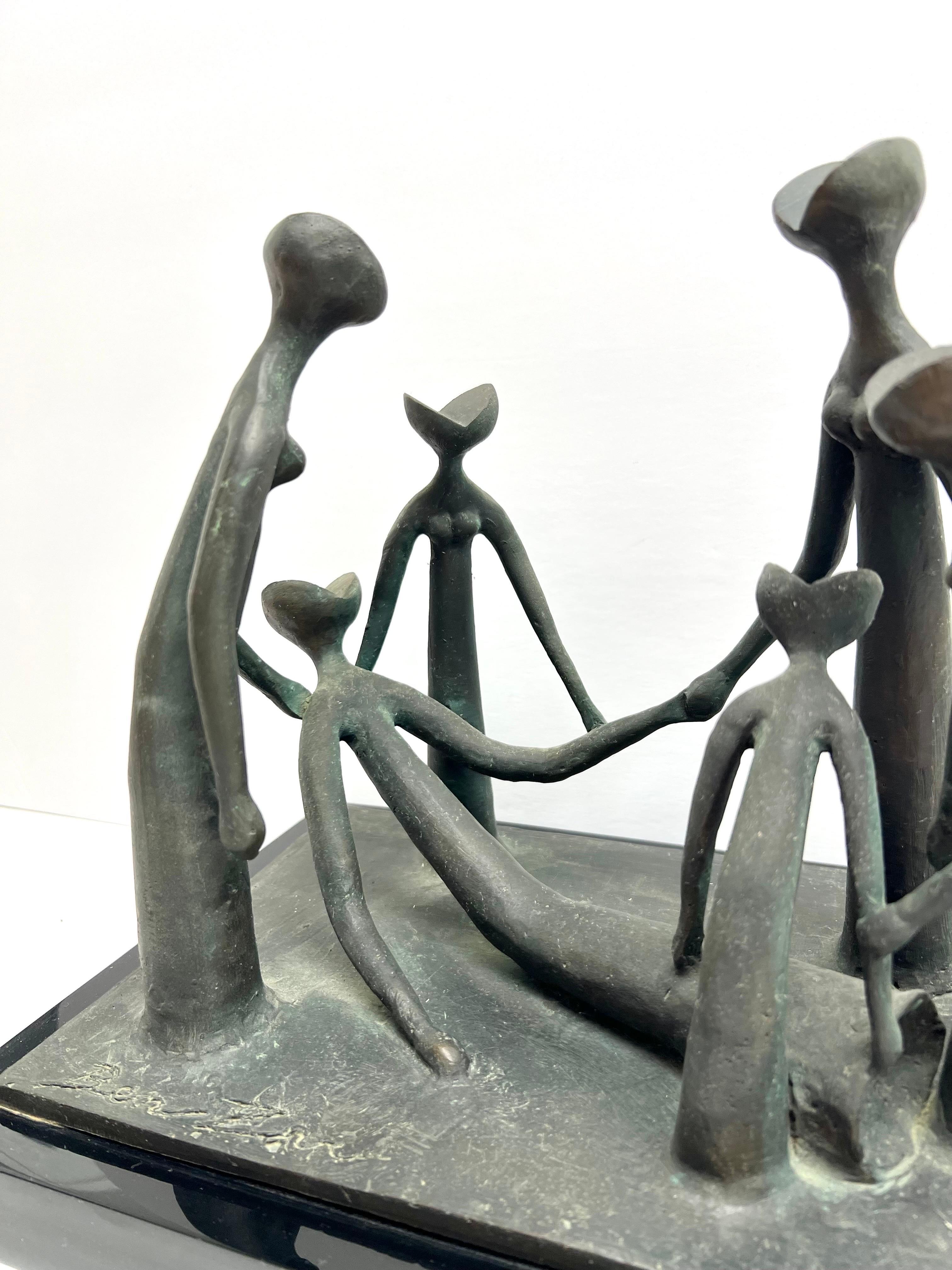 Milieu du XXe siècle Sculpture moderne en bronze de Ben Zvi en vente