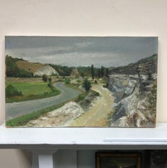 Signed French Impressionist Oil Winding Road South of France Landscape