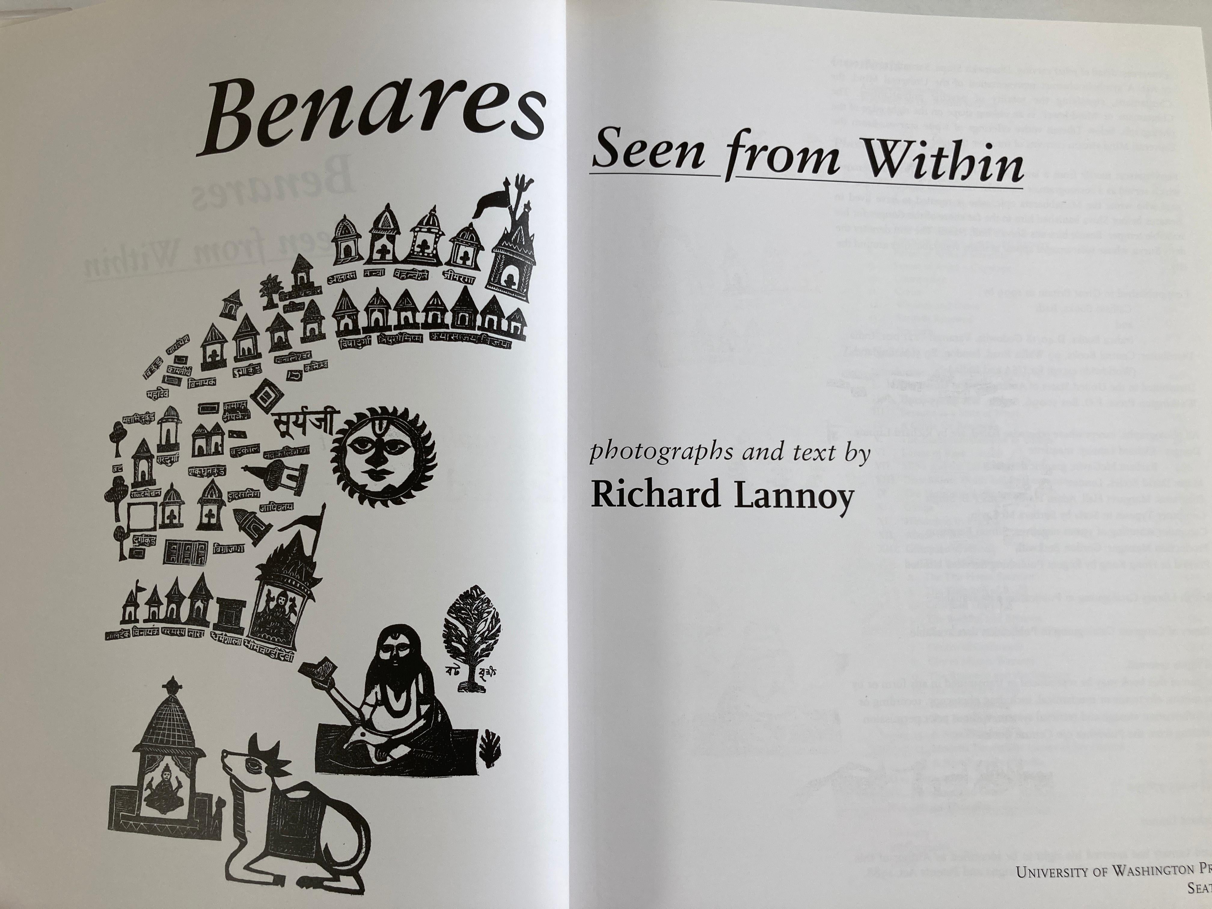 20th Century Benares Seen from within by Richard Lannoy Hardcover Book For Sale