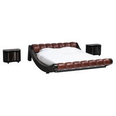 Used Benatti Bed Room Set with 'Boomerang' Queen Bed and 'Aiace' Nightstands 