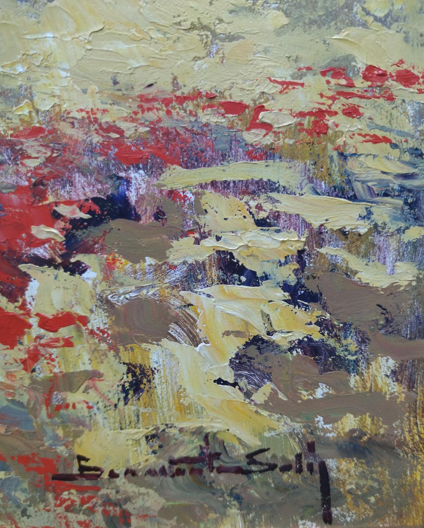 Benavente Solis  Campo de Mallorca  original expressionist acrylic painting For Sale 3