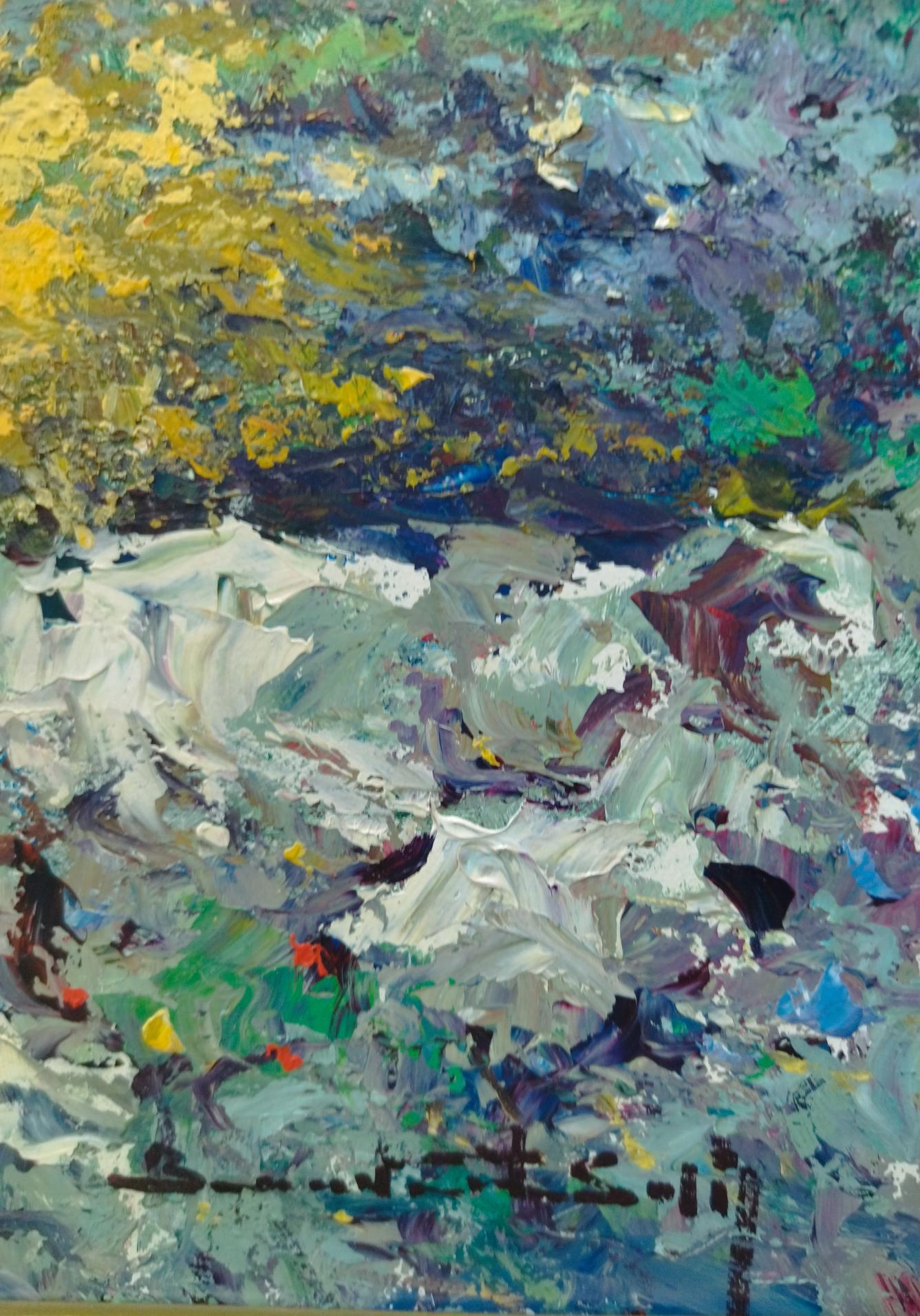 Benavente Solis  Campo de Mallorca  pintura acrílica expresionista original en venta 3
