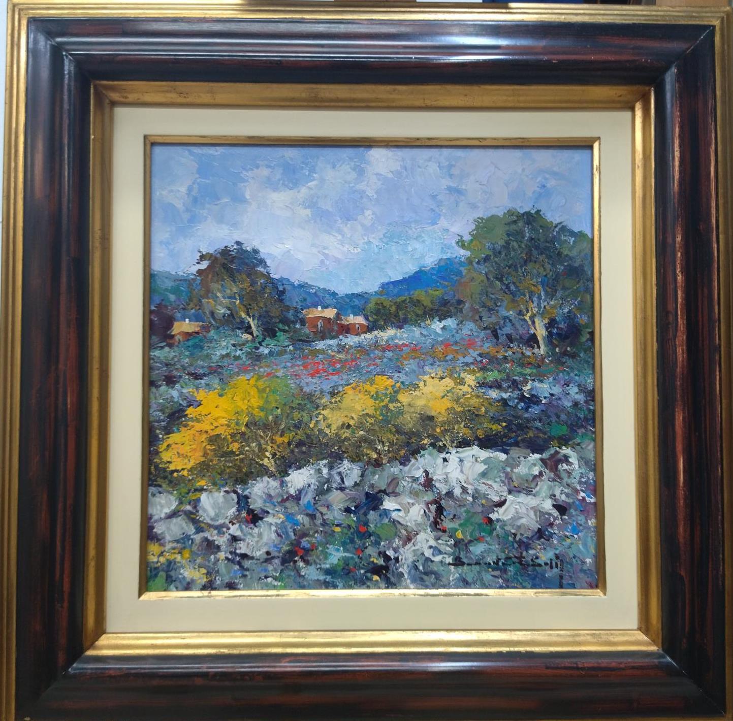 Benavente Solis  Campo de Mallorca  pintura acrílica expresionista original en venta 5