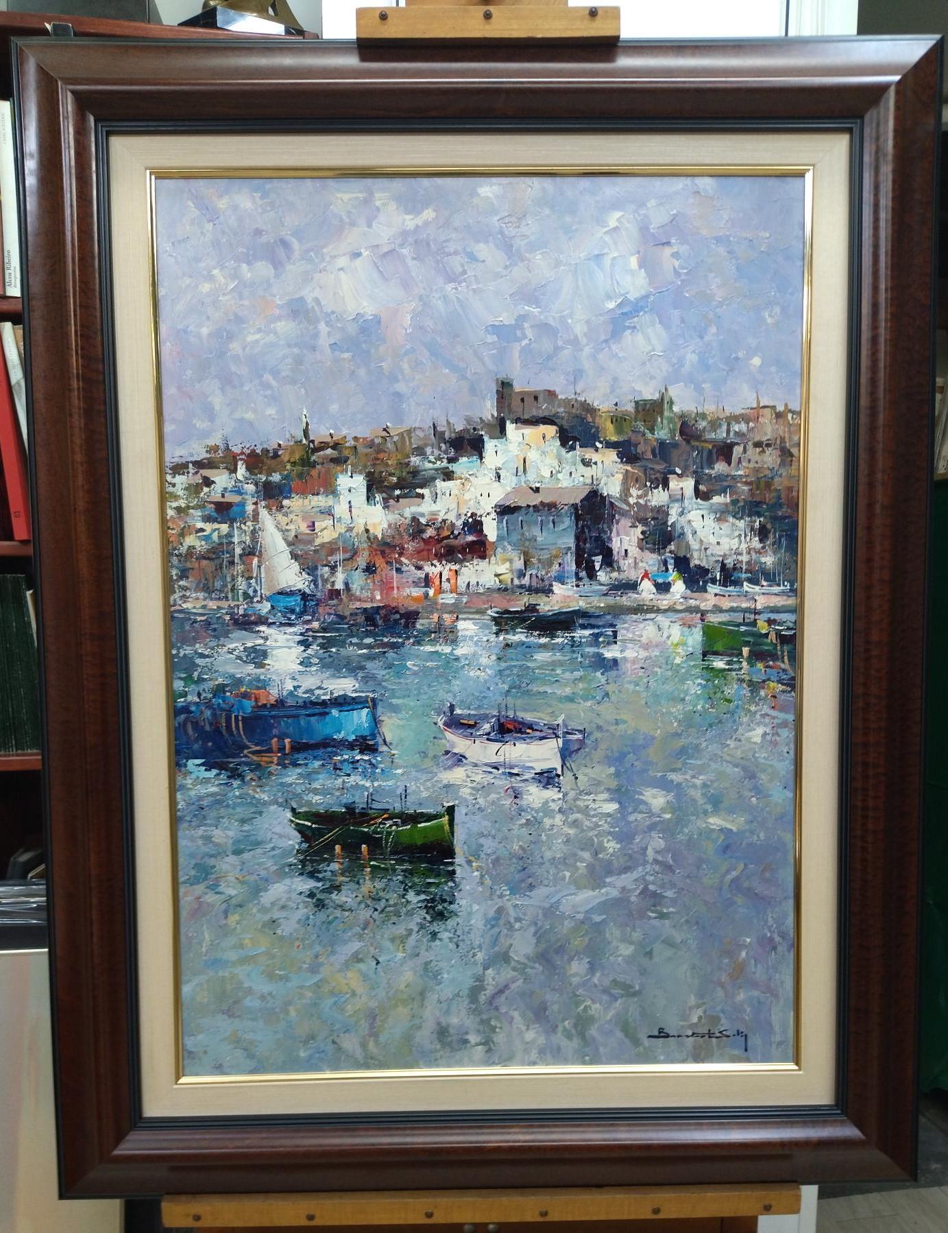 Benavente Solís 15 Landscape - original expressionist - Expressionist Painting by Benavente Solis