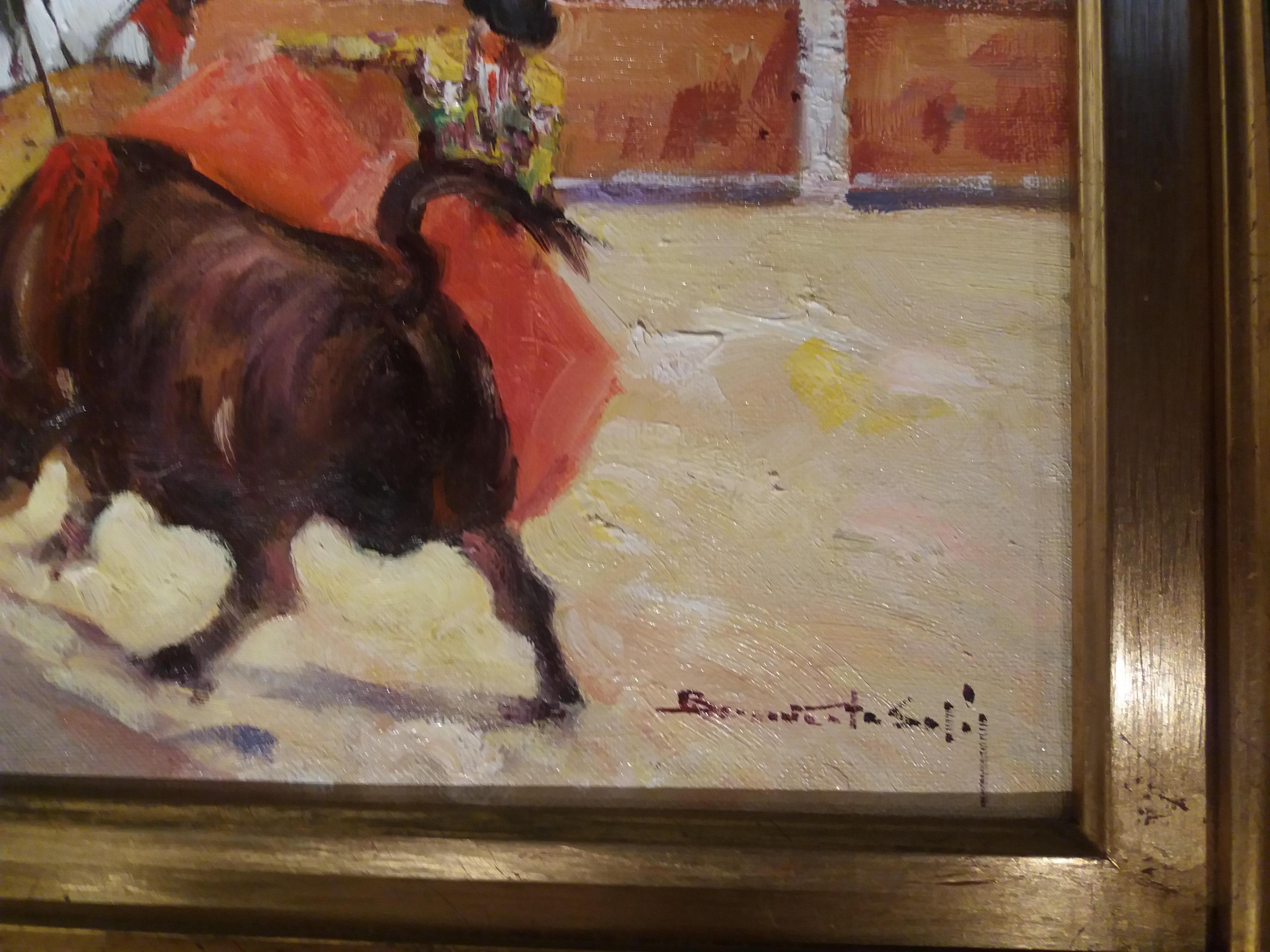  Benavente Solis   bullfight original expressionist acrylic painting For Sale 10